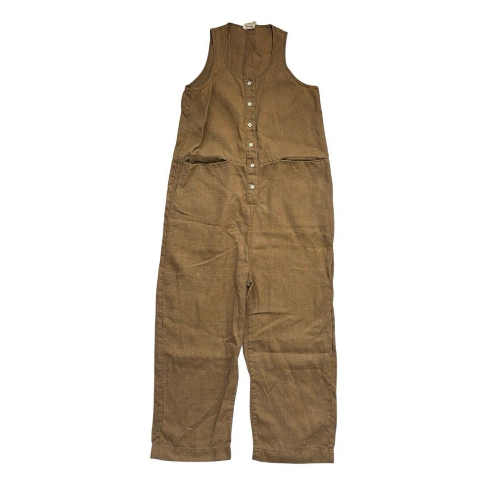 Beaton Linen Olive Brown Linen Jumpsuit Romper